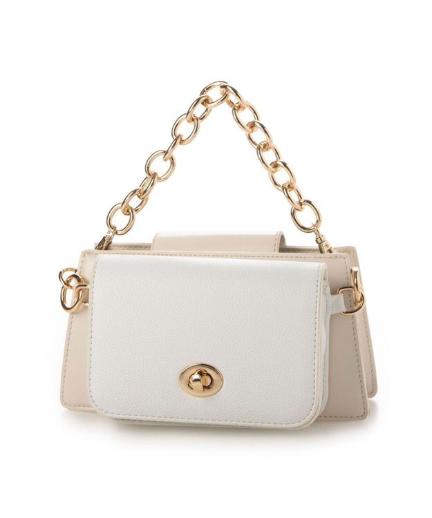 UNBILLION カシュカシュ cachecache / チェーンミニバッグ2個セットショルダー アイボリー