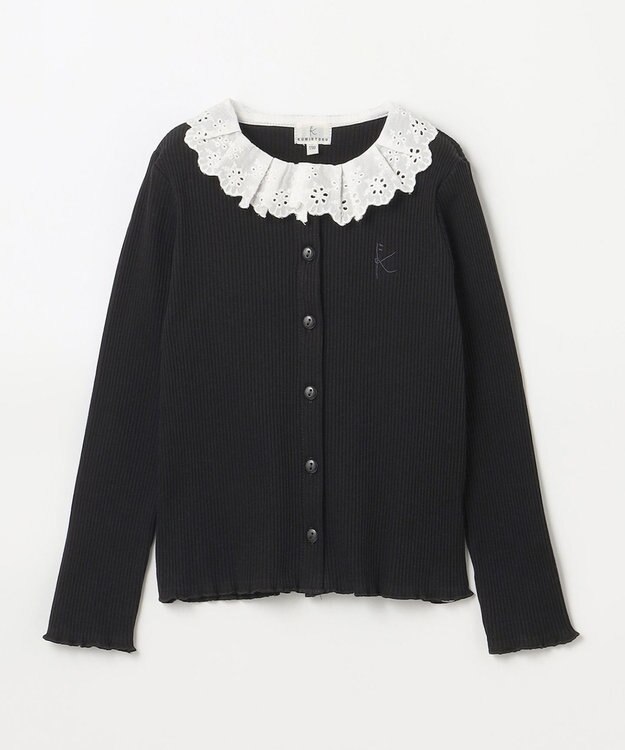 組曲 KIDS 【110-140㎝】フリルリブ2WAY トップス ブラック系