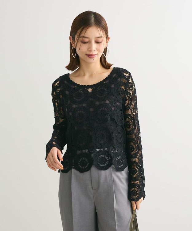 Green Parks ・ＳＵＧＡＲ　ＳＰＯＯＮ　クロシェフラワープルオーバー Black