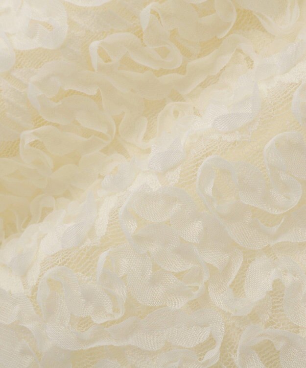 Green Parks フラワー柄チュールブルゾン Ecru