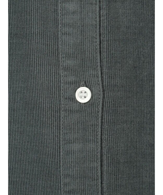 Green Parks 柔らかい細コールシャツ Blue Green