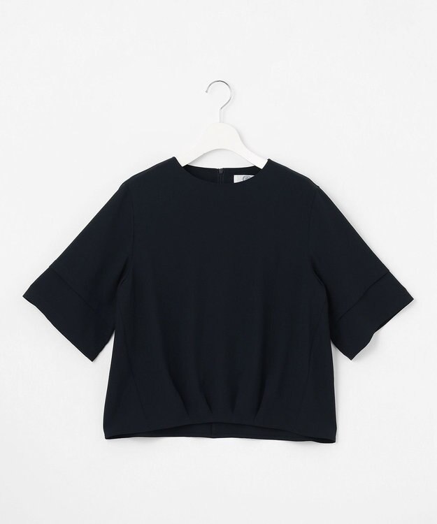 J.PRESS LADIES 【セットアップ対応・人気素材】Light ジョーゼット クルーネック ブラウス ネイビー系