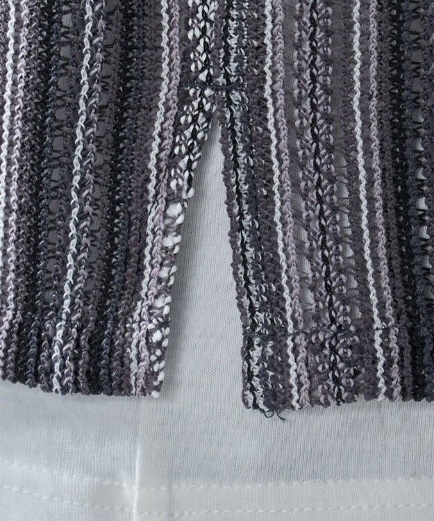 WEGO ストライプメッシュBIGシャツ（SS） ブラック中濃色