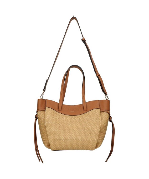 INTER-CHAUSSURES 【LORISTELLA】ラフィア＆レザーコンビネーショントート オークコンビ