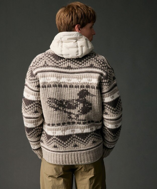 JOSEPH ABBOUD MOUNTAIN 【ストレッチ/軽量/パッカブル/ライナードッキング対応】2WAYストレッチダウンパーカー ライトグレー系