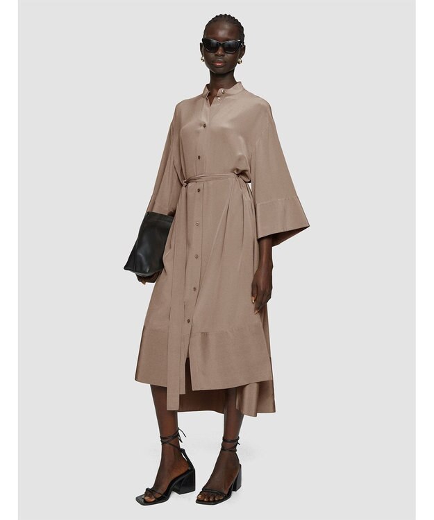 JOSEPH クレープ ド ソワ　ミディドレス Escargot