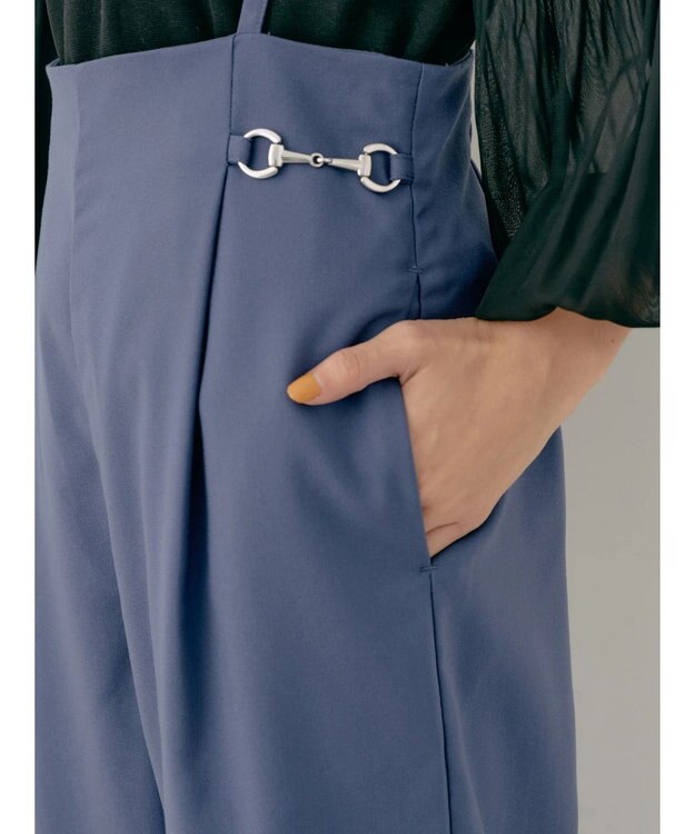 earth music&ecology ビット付きサロペット Blue