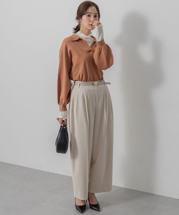 組曲 【加藤ローサさん着用】ハンサムツイルカーヴィーパンツ アイボリー系