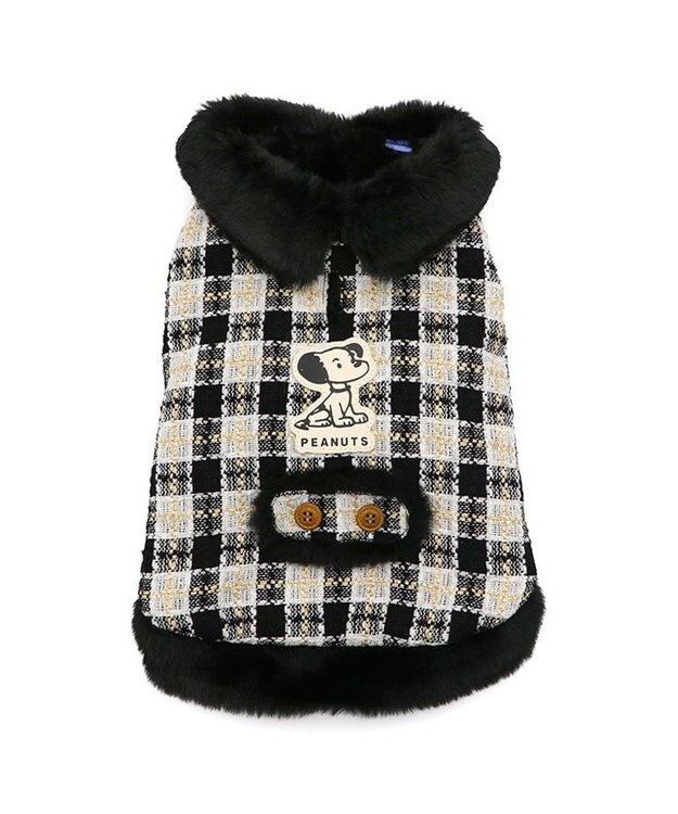 PET PARADISE スヌーピー 黒ツイード ベスト 小型犬 ブラック×ホワイト