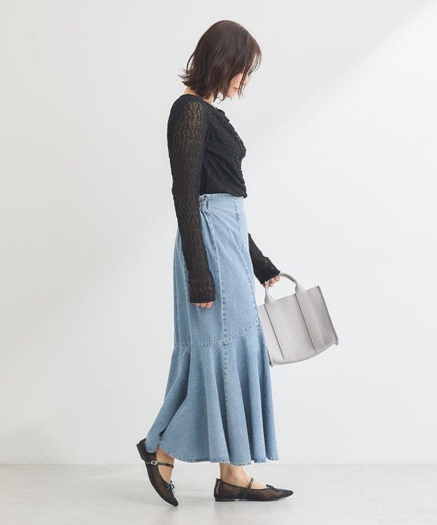 Green Parks ・ＥＬＥＮＣＡＲＥ　ＤＵＥ　デニムマーメイドスカート Light Indigo