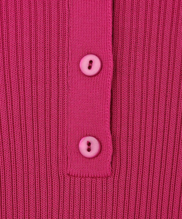 ICB L マーセライズコットンポロ ニット フューシャ