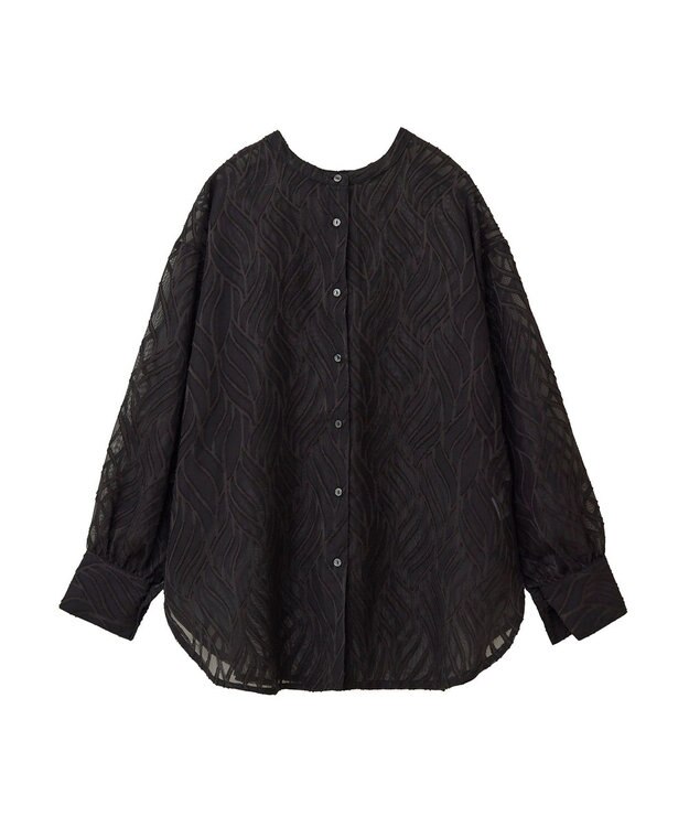 Green Parks ２ＷＡＹ　リーフジャガードシアーシャツ Black