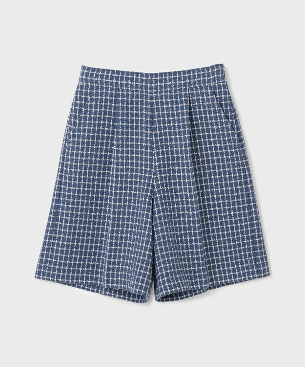 GRACE CONTINENTAL チェックツイードハーフパンツ ブルー