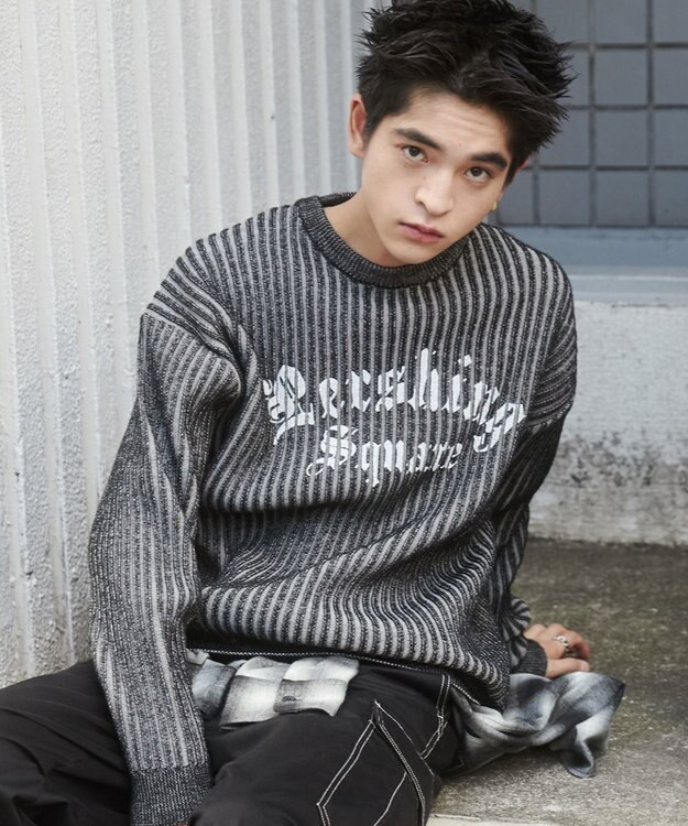 WEGO ヴィンテージライクグラフィックプルオーバー ブラック