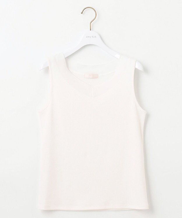 ANY SIS シアーコンビテレコ タンクトップ オフ