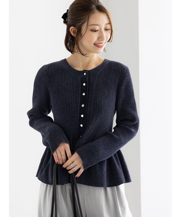 Te chichi モールペプラム2WAYニット チャコールグレー