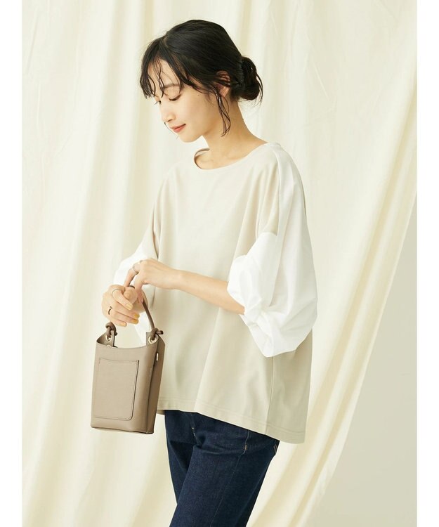 CRAFT STANDARD BOUTIQUE 袖ねじり切り替えプルオーバー Ivory