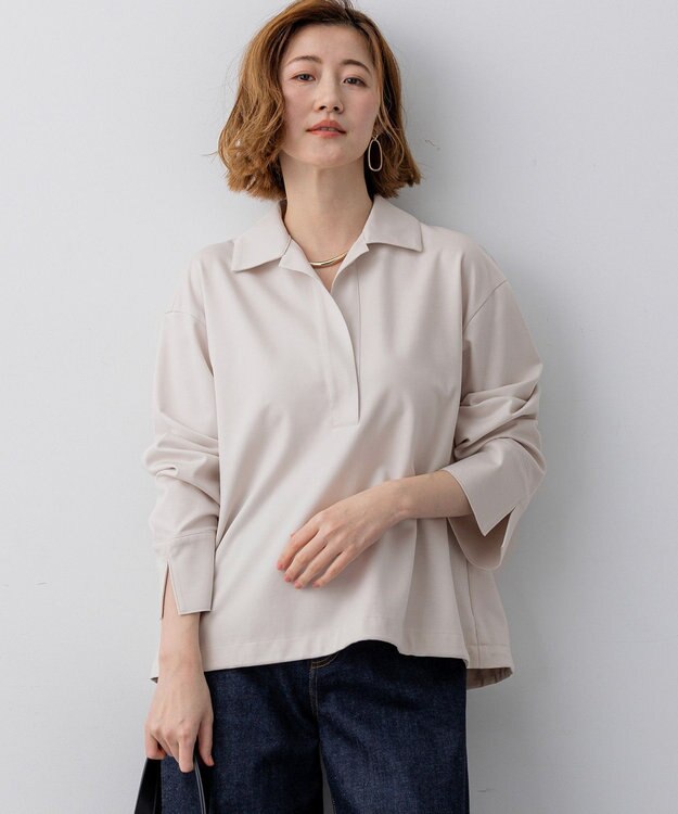 23区 【先行予約】コンパクトツイル スキッパー カットソー ベージュ系