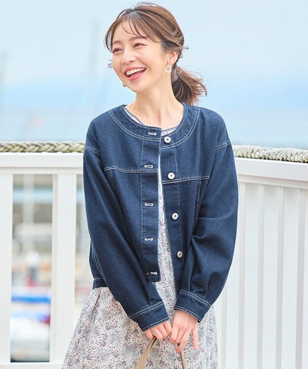 ANY SIS 【洗える】ライトツイルデニム ジャケット インディゴ