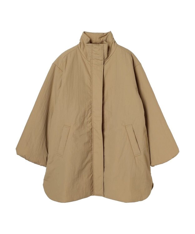 Green Parks 中わたスタンドカラーミドル丈ブルゾン Beige