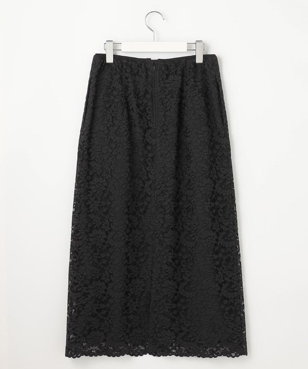 自由区 L 【セットアップ対応・洗える】フルールスカラレース スカート ブラック