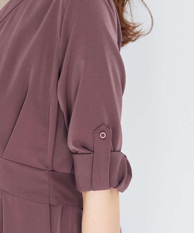 Tiaclasse L 【新色追加・洗える】バックリボン前開きワンピース ピンク