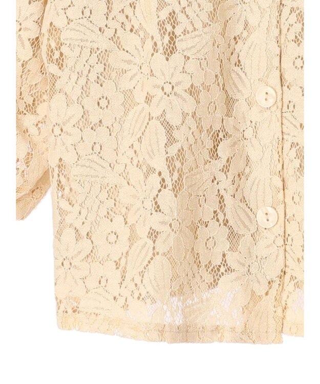 earth music&ecology フラワーレースブラウス Beige