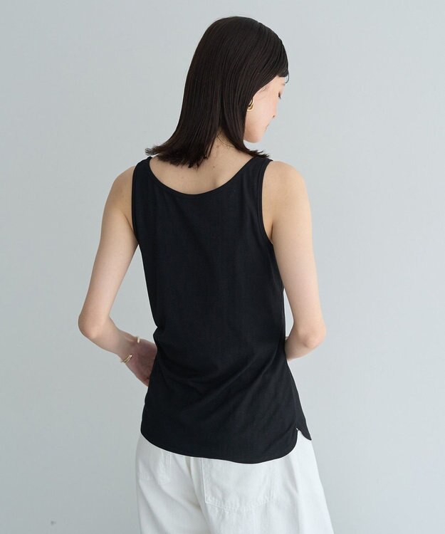 YECCA VECCA 2wayスクエアリブタンクトップ Black