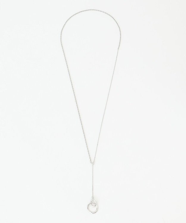 J.PRESS LADIES 【3way】ダブルリングラリエット ネックレス シルバー系