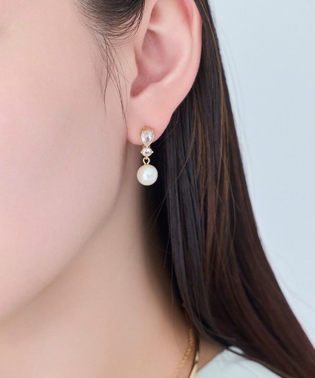 Phoebe <オンワード限定セット>ルナドロップパールイヤリング×ハートシニヨンカフ ゴールド