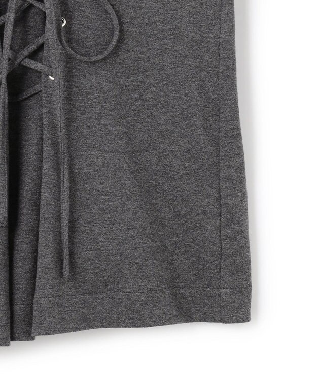 uncrave プレーンジャージー 2WAYレースアップトップス チャコール