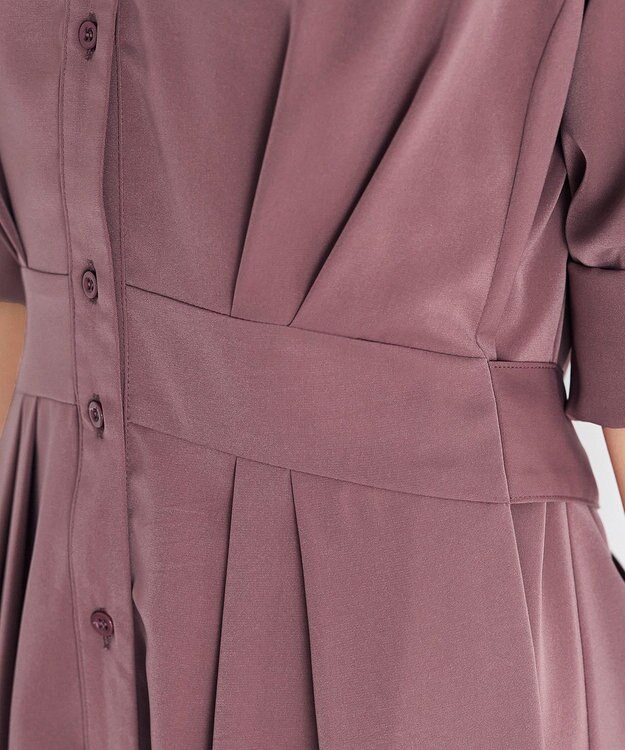 Tiaclasse L 【新色追加・洗える】バックリボン前開きワンピース ピンク