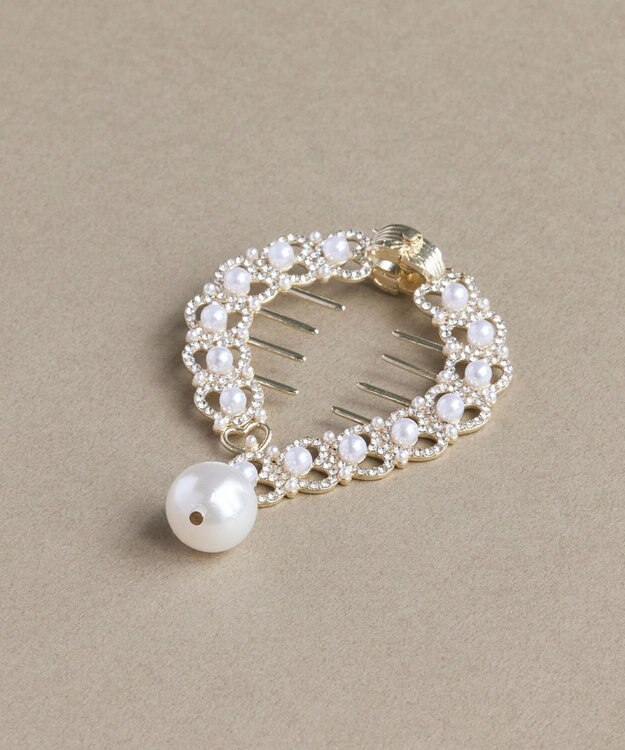 Phoebe <オンワード限定セット>ルナドロップパールイヤリング×ハートシニヨンカフ ゴールド