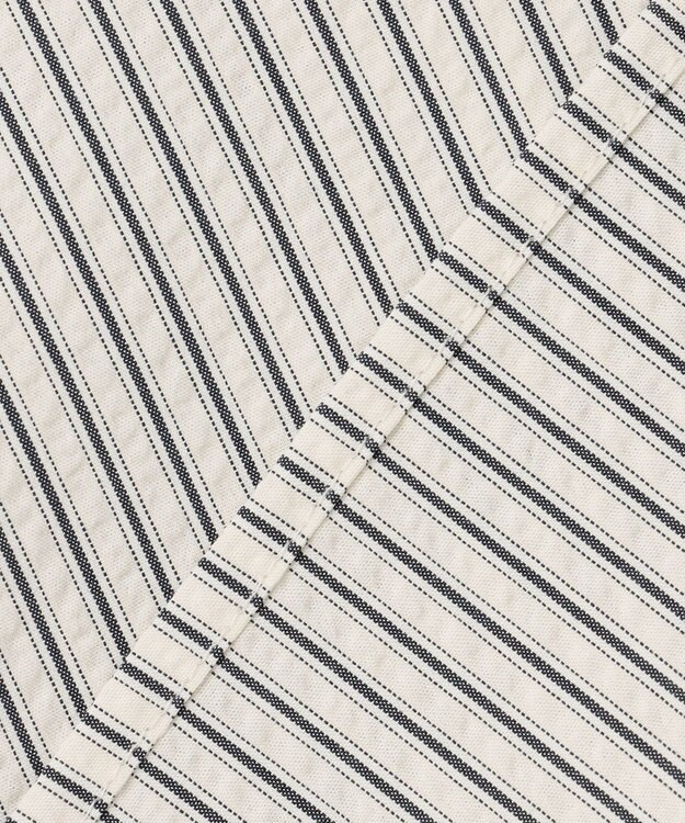 組曲 【先行予約・前後着用可】ソフトサッカーラグランスリーブ ブラウス エクリュ×ネイビーストライプ系1