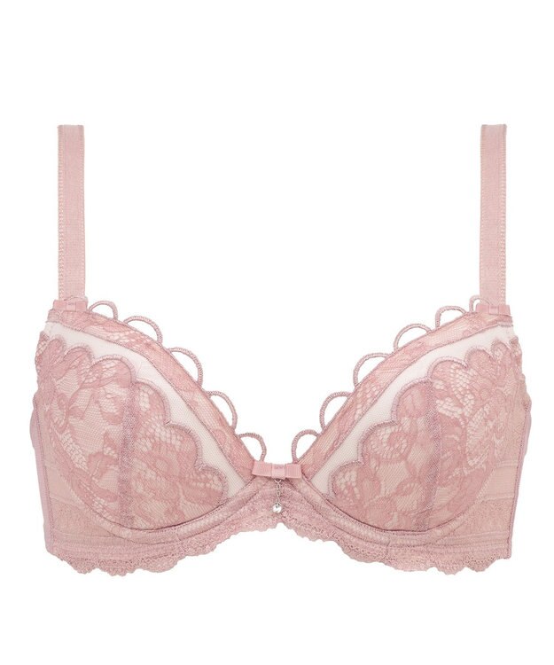 BRADELIS New York 【BRADELIS New York / 育乳補整ブラ・STEP2 寄せる】ナオミステップ2ブラ24S1 脇高設計でしっかり寄せ上げ ローズピンク