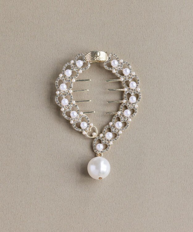 Phoebe <オンワード限定セット>ルナドロップパールイヤリング×ハートシニヨンカフ ゴールド