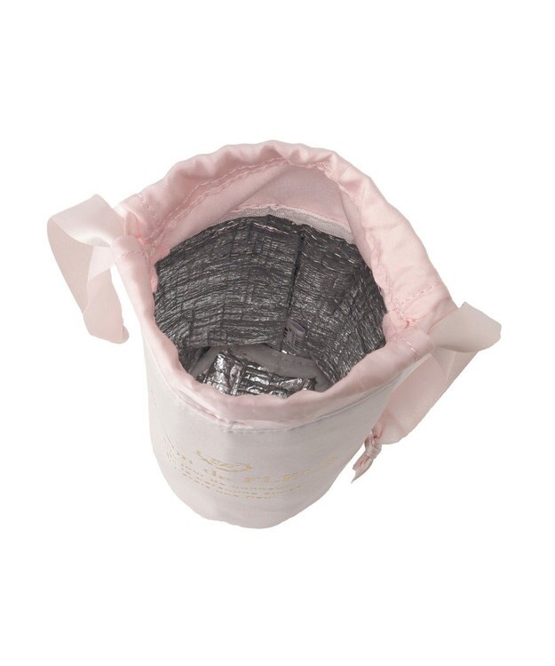 Maison de FLEUR 【保冷機能付き】サテン巾着ボトルケース Pink