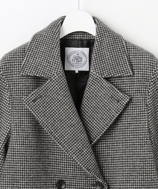 J.PRESS LADIES S チェックビーバー Pコート ブラックチェック系