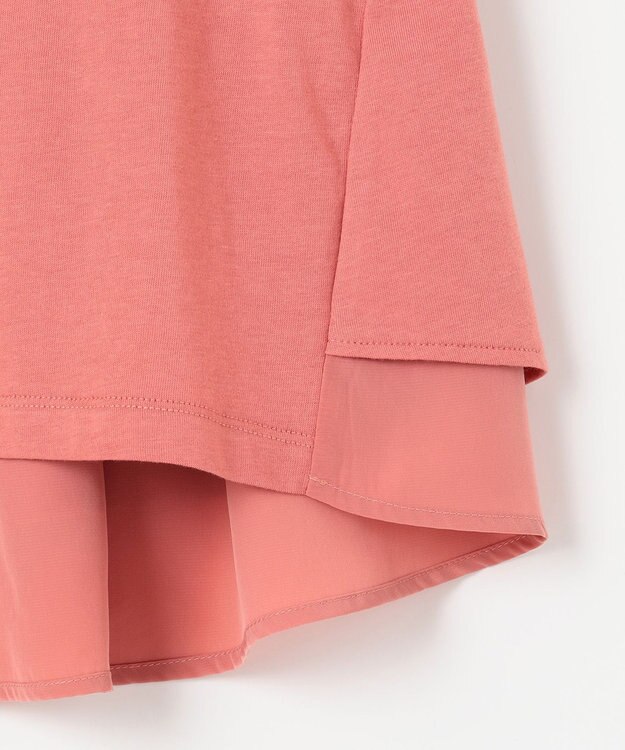 Feroux 【UVケア】バックペプラムチュニック Tシャツ ピンク系