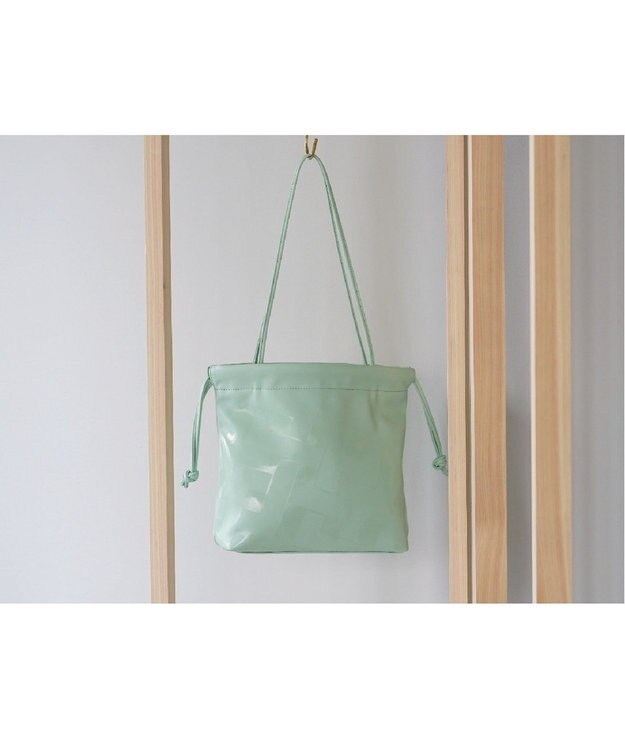 MIYABIYA La quoh with kirakaracho　角つなぎ ソフトレザー ミディアムトート 青磁色（ミントグリーン）