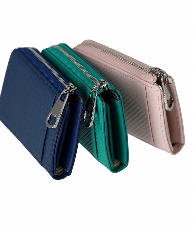 tsumori chisato CARRY クロスエンボス マルチケース ミニ財布 ネイビー