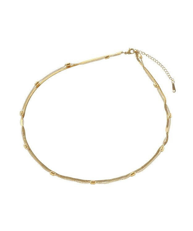 Green Parks 【ステンレス】スネーク２連ネックレス Gold