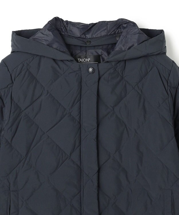 UNFILO 【自宅で洗濯OK / 軽量で暖かい】TAIONコラボ 2WAY キルティングダウン ネイビー