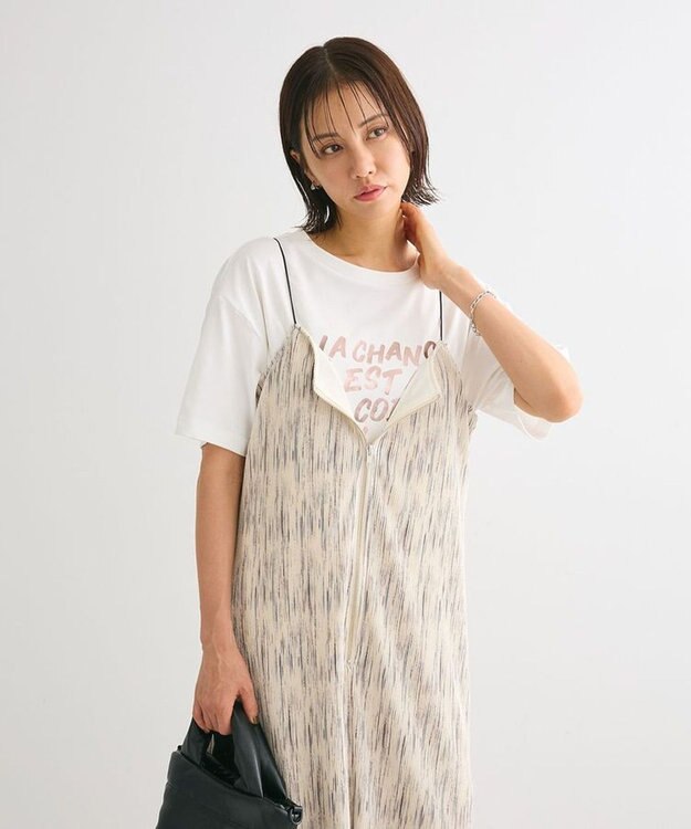 Green Parks ・ＥＬＥＮＣＡＲＥ　ＤＵＥ　フロントＺＩＰプリーツワンピ Beige