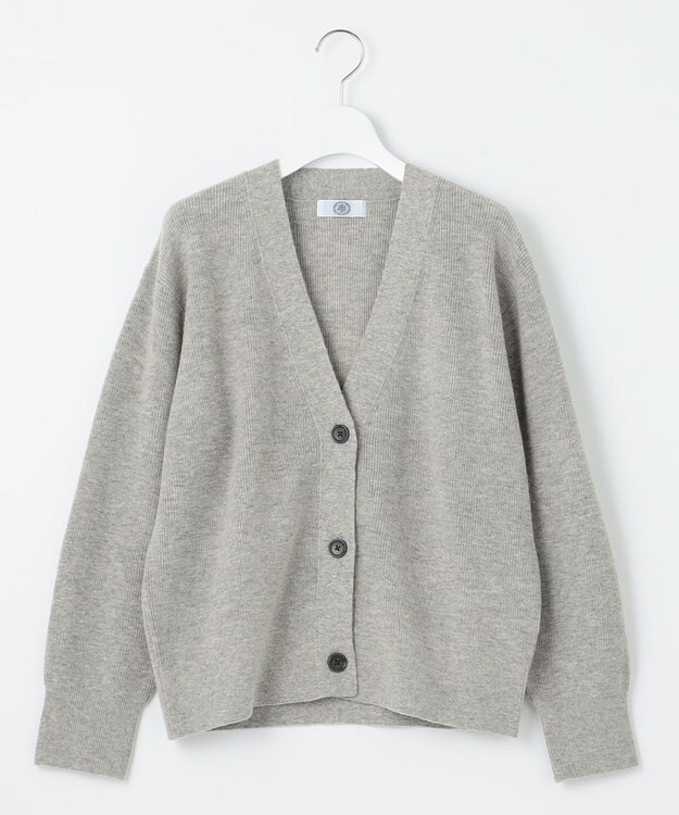 J.PRESS LADIES 【洗える】BUNNY Vネック カーディガン ライトグレー系