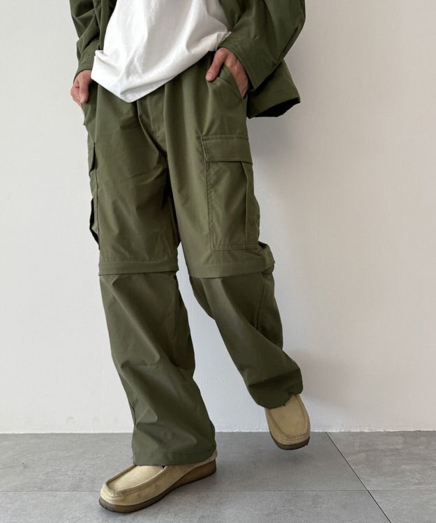 WEGO 【セットアップ対応ITEM】2WAYリップストップカーゴパンツ カーキ