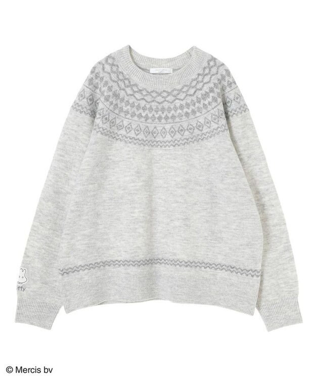 Green Parks Ｍｉｆｆｙ／求心柄ジャガードニットプルオーバ Light Gray