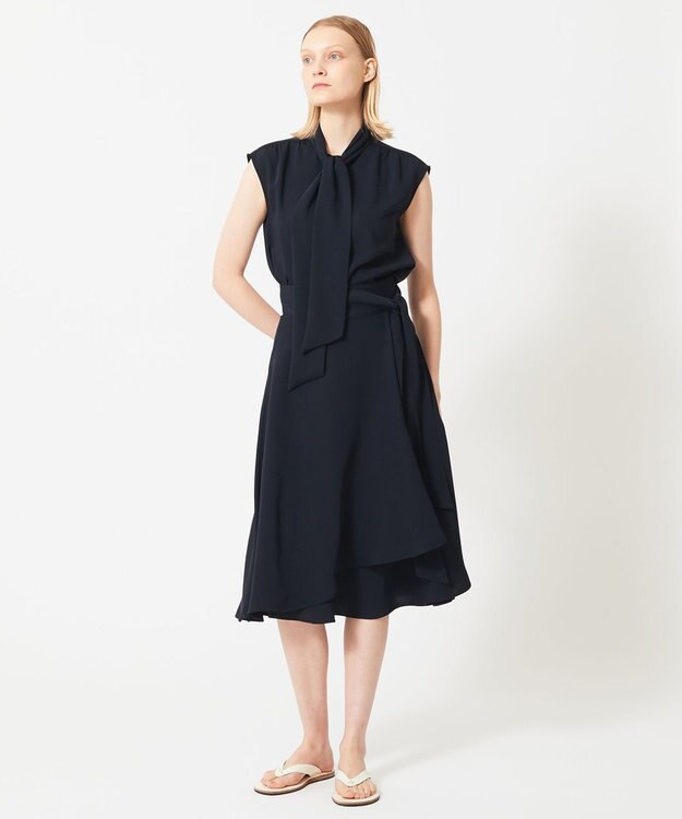 BEIGE， 【WEB限定・S-size】ZEKOLVA / ボウタイブラウス Navy