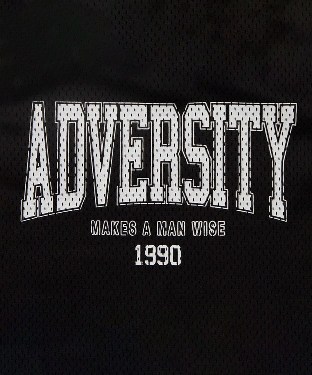 WEGO ロゴプリントメッシュタンク ブラック