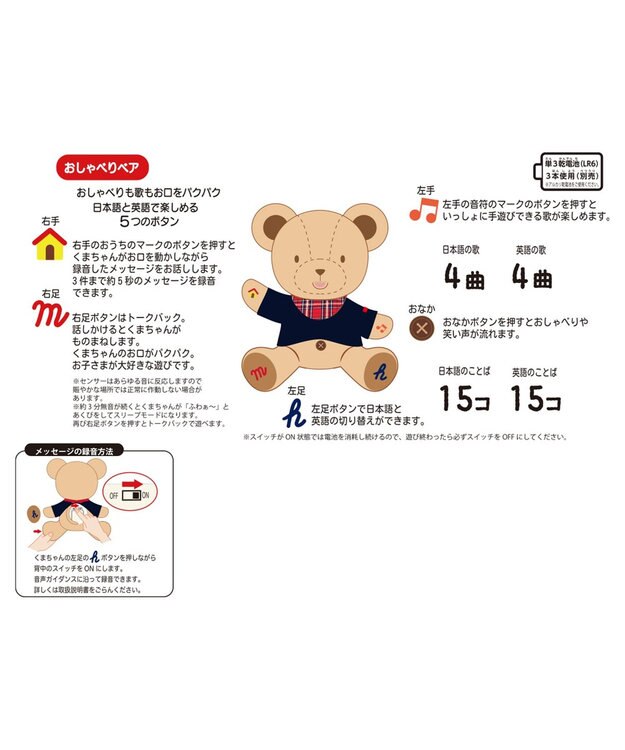 MIKI HOUSE HOT BISCUITS 【ミキハウス】 おしゃべりベア 紺